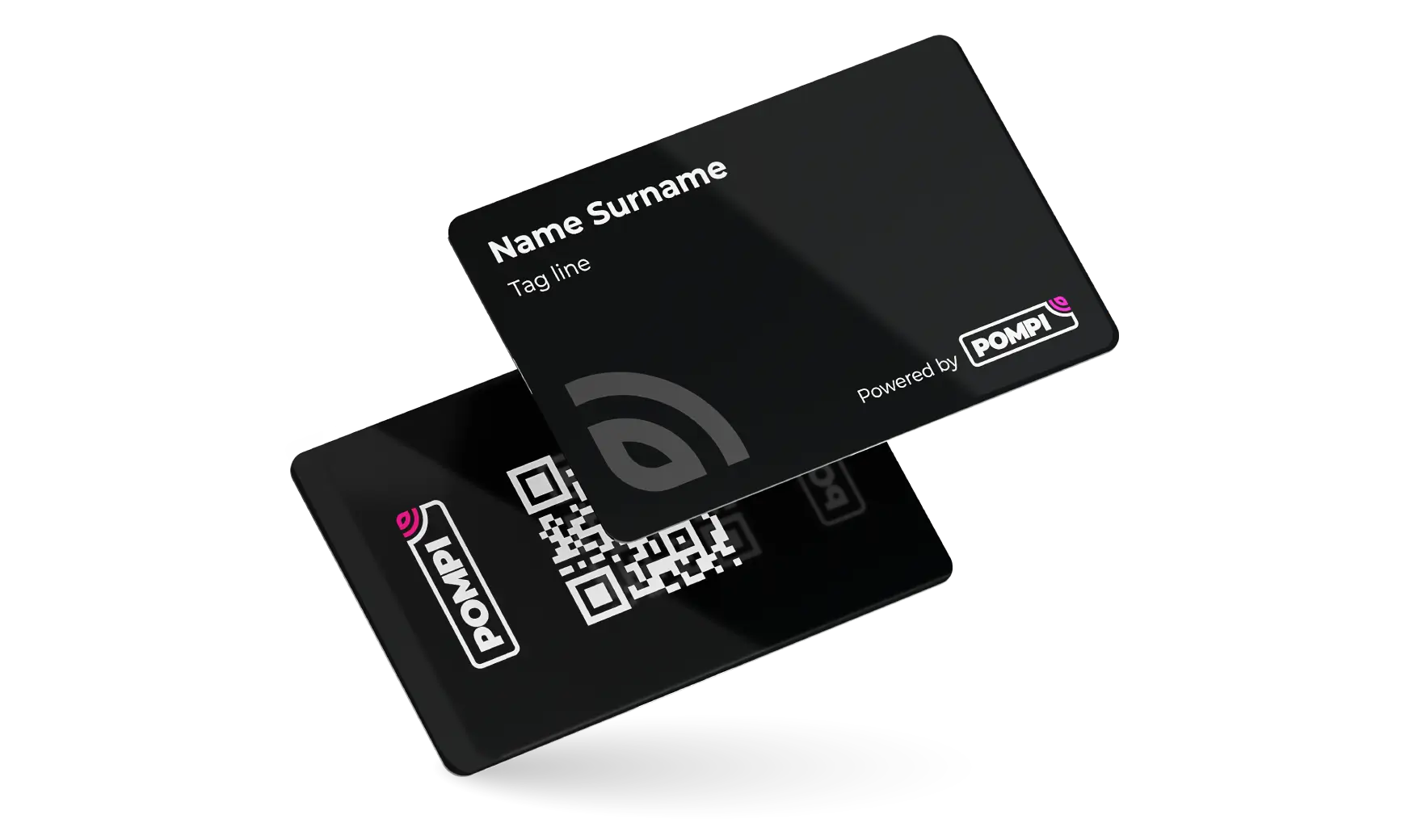 Personalized black NFC business card for a speaker
