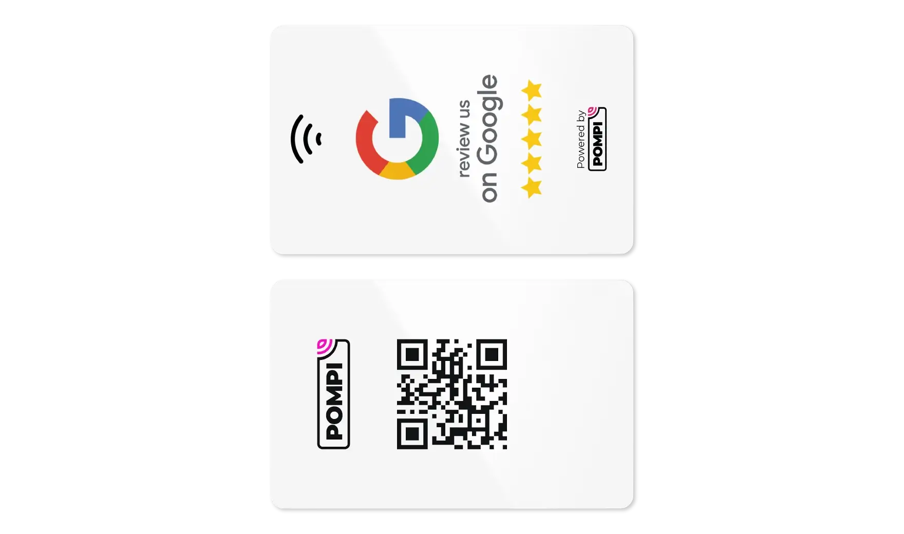 White NFC Google review card for a restaurant team