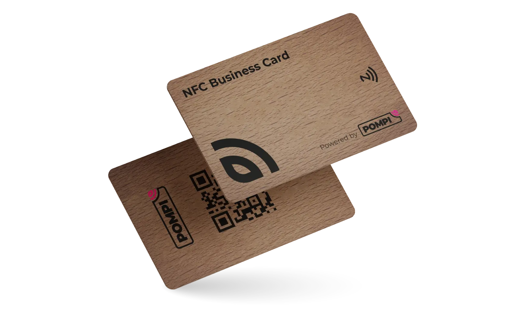 Beech wooden NFC business card for a real estate agent