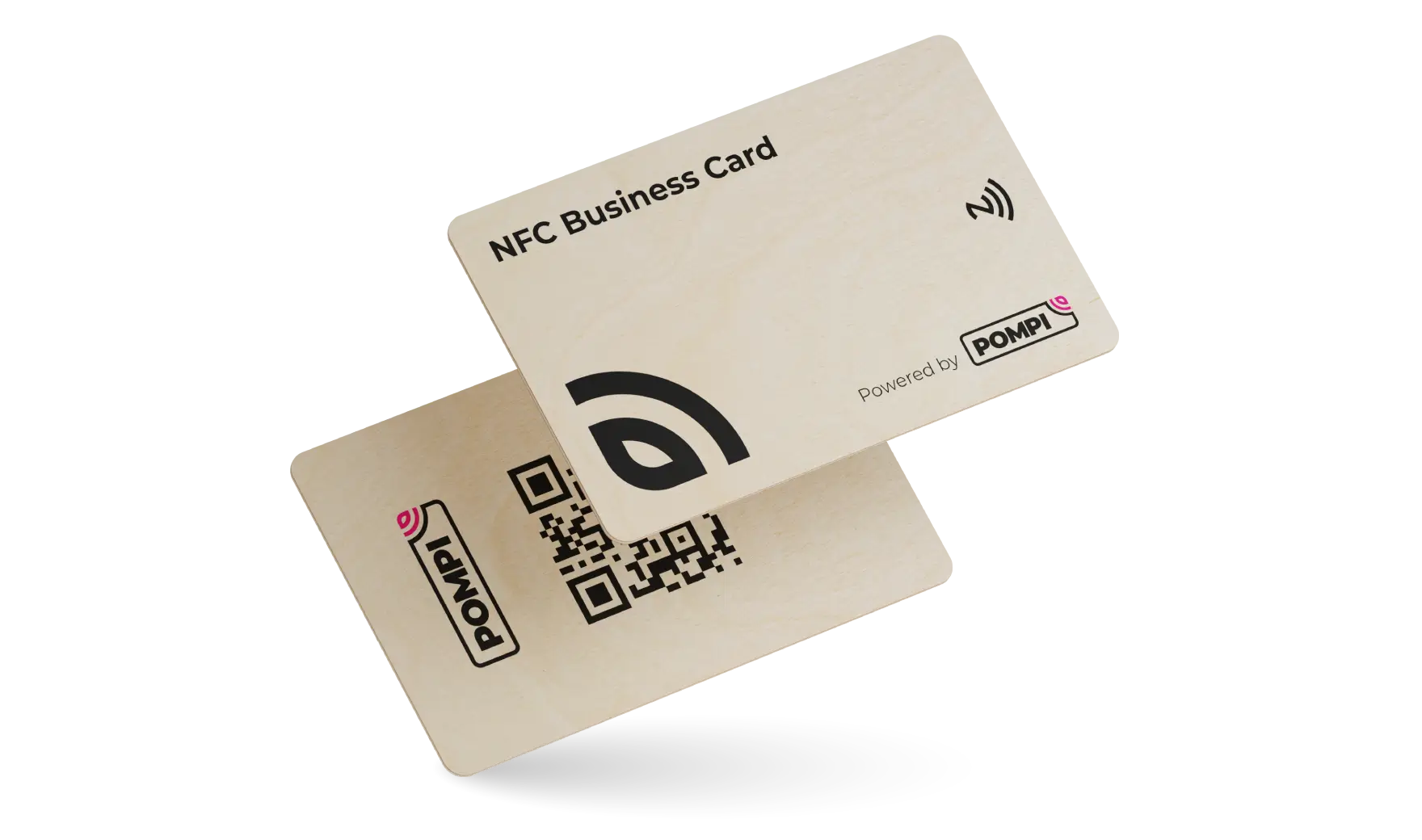 Wooden NFC business card for a nonprofit team